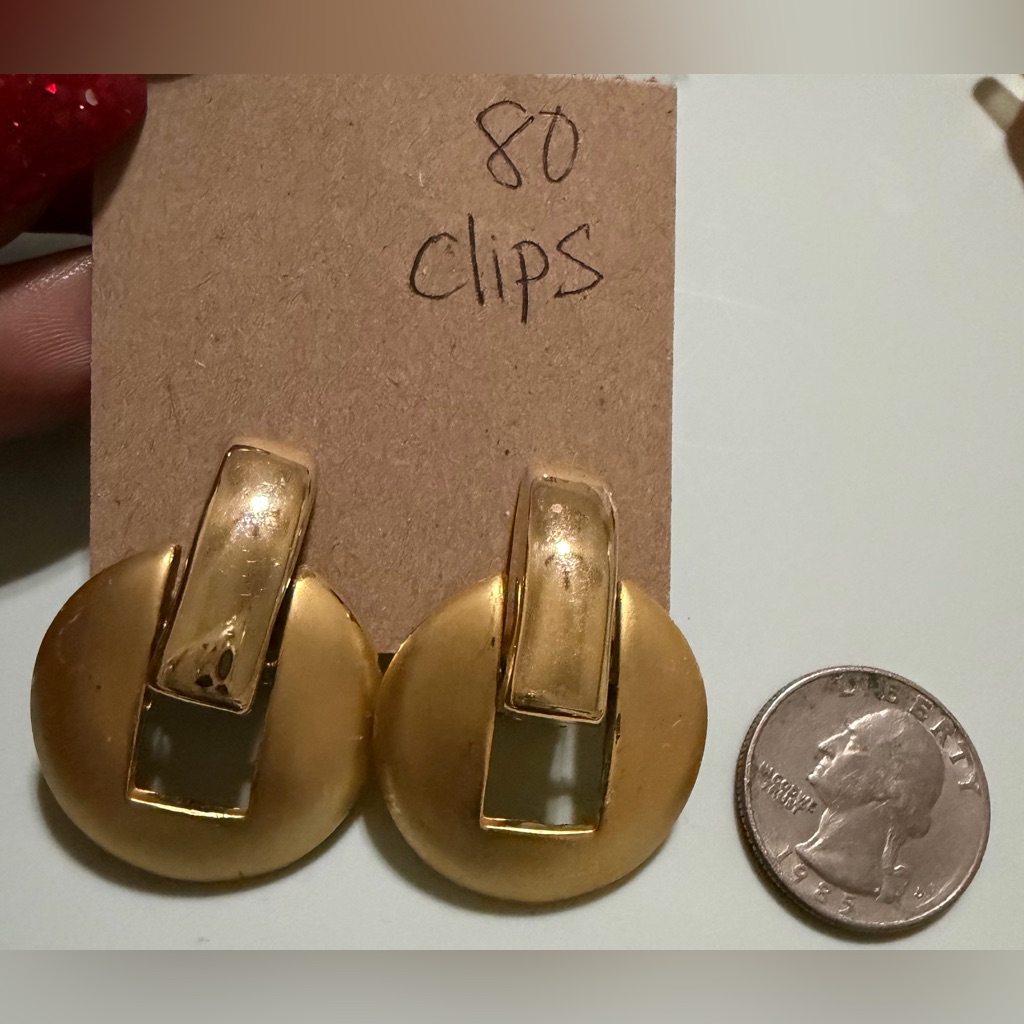 Gold ClipOn Round Earrings  Classic Womens Accessories